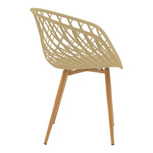 Трапезна маса Faragio със столове Ezra cappuccino черна с естествен нюанс 120x75x75см Комплект от 5 части