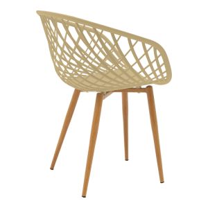 Трапезна маса Faragio със столове Ezra cappuccino черна с естествен нюанс 120x75x75см Комплект от 5 части