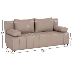 Троен разтегателен диван KEND HM3313.03, светлобежова дамаска 188x85x82H см