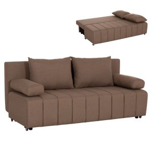 Троен разтегателен диван KEND HM3313.04, светлокафява дамаска 188x85x82H см