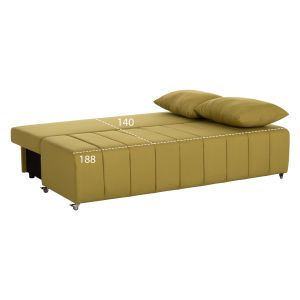 Троен разтегателен диван KEND HM3313.07, светлозелена дамаска 188x85x82H см