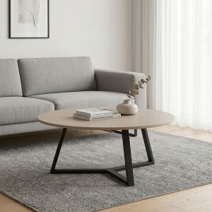 Холна маса Berton Cappuccino с черен метал D80x40см