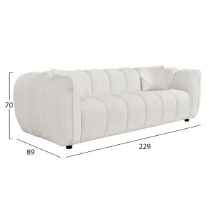 Холова гарнитура (двойка и тройка диван) LYKKE HM10812.02, дамаска в цвят екрю