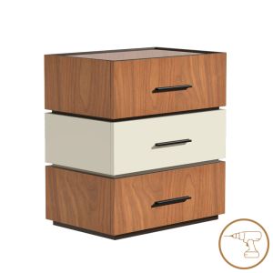 Sonlen bedside table made of melamine and MDF in a walnut-beige shade 60x40x66cm
