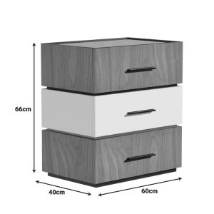 Sonlen bedside table made of melamine and MDF in a walnut-beige shade 60x40x66cm