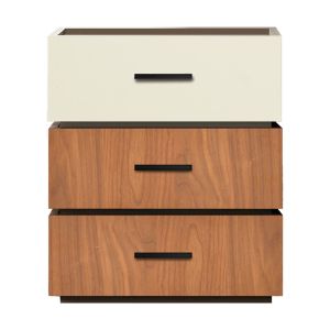 Sonlen bedside table made of melamine and MDF in a walnut-beige shade 60x40x66cm
