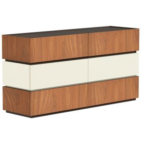 Sonlen chest of drawers made of melamine and MDF in a walnut-beige shade 120x40x72cm