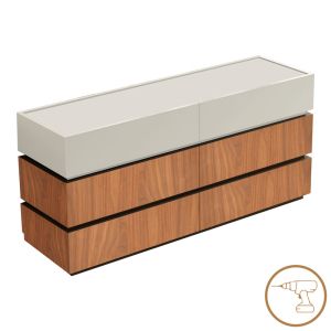 Sonlen chest of drawers made of melamine and MDF in a walnut-beige shade 120x40x72cm