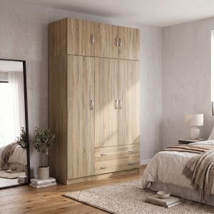 Гардероб с три врати и място за съхранение над врата Alvia sonoma 150x51x240см