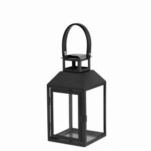 Гланцов метален фенер цвят антрацит 13x13x28 см