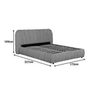 Двойно легло Leblank бежов плат с място за съхранение 160x200см
