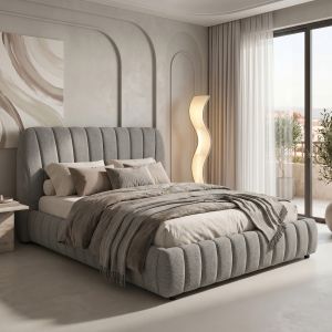 Двойно легло Leblank сив плат с място за съхранение 160x200см