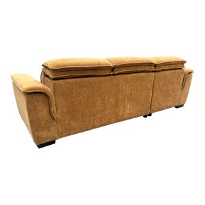 Десен ъглов разтегателен диван Lemance camel плат 255x168x82см