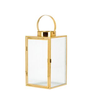 Златен метален фенер 14x14x20 см