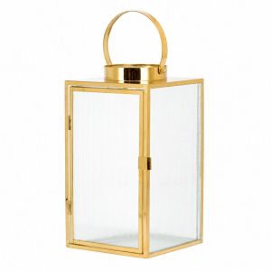 Златен метален фенер 16x16x30 см