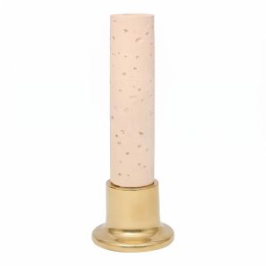 Керамичен свещник FL138103 златисто-бежов 11X30СМ