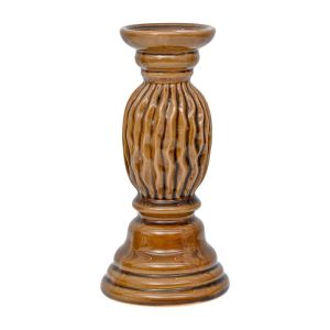 Керамичен свещник FL873 кафяв цвят 13X13X25СМ