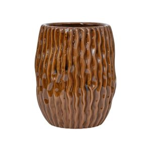 Керамична ваза FL873 кафяв цвят 19X19X26СМ