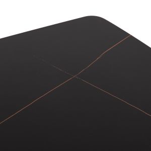 Комплект за трапезария 5 части Raven HM12116.03 керамичен плот черен мрамор - черно кадифе