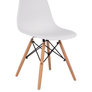 Комплект маса и столове от 3 части Jafaru HM21383 кръгла маса и 2 трапезарни стола в бяло
