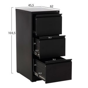 Комплект от 2 части офис шкафове Sider HM10995.01 черен метал