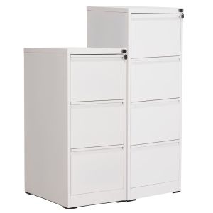 Комплект от 2 части офис шкафове Sider HM10995.02 бял метал