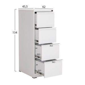 Комплект от 2 части офис шкафове Sider HM10995.02 бял метал
