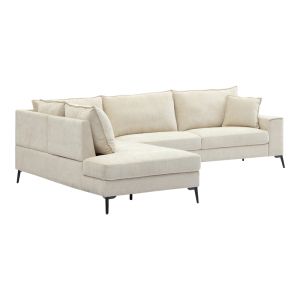 Ляв ъглов диван Zenqua бежов плат 291x233x90см