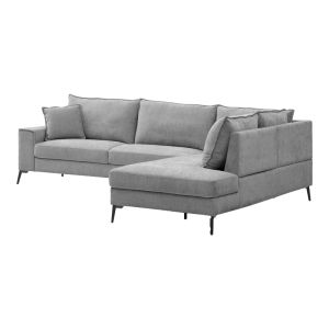 Ляв ъглов диван Zenqua сив плат 291x233x90см