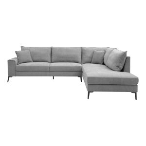 Ляв ъглов диван Zenqua сив плат 291x233x90см