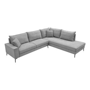 Ляв ъглов диван Zenqua сив плат 291x233x90см