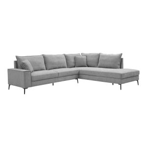 Ляв ъглов диван Zenqua сив плат 291x233x90см