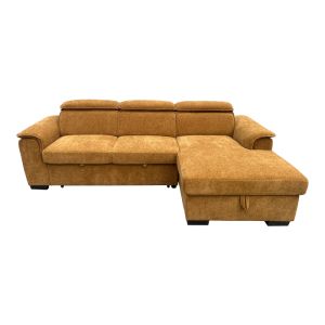 Ляв ъглов разтегателен диван Lemance camel плат 255x168x82см