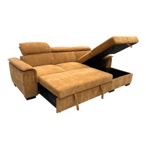 Ляв ъглов разтегателен диван Lemance camel плат 255x168x82см