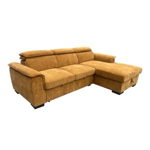 Ляв ъглов разтегателен диван Lemance camel плат 255x168x82см