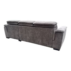 Ляв ъглов разтегателен диван Lemance сив плат 255x168x82см