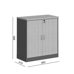 Нисък офис шкаф Fesialo в цвят естествен антрацит 80x41x80см
