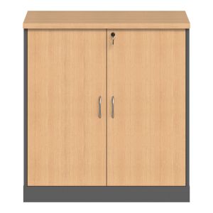 Нисък офис шкаф Fesialo в цвят естествен антрацит 80x41x80см