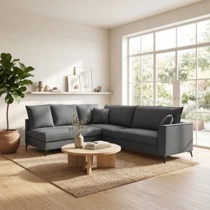 Обръщащ се ъглов диван Almy антрацит плат 271x219x91см