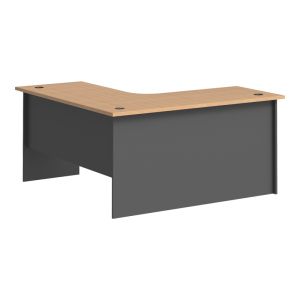 Офис бюро с ляв ъгъл Fesialo, цвят натурален антрацит, 150x150x75 см