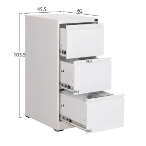 Офис шкаф Sider HM6636.02 бял метал 45.5X62X103.5ВСМ.