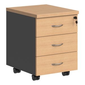 Офис шкаф с чекмеджета на колела Fesialo естествено-антрацит 39x47x52.5см
