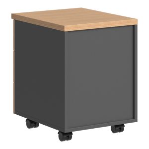 Офис шкаф с чекмеджета на колела Fesialo естествено-антрацит 39x47x52.5см