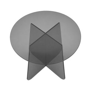 Помощна маса, прозрачно закалено антрацитно стъкло 8 мм, диаметър 50x45 см