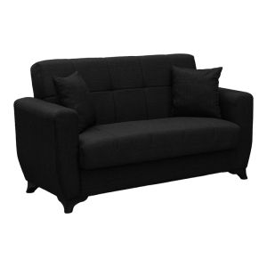 Разтегателен диван Modesto с място за съхранение, антрацит, плат, 155x84x83 см