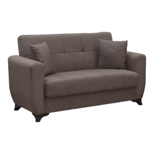 Разтегателен диван Modesto с място за съхранение, кафяв, плат 155x84x83см