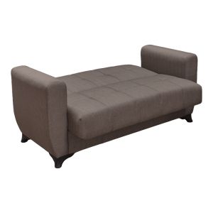 Разтегателен диван Modesto с място за съхранение, кафяв, плат 155x84x83см