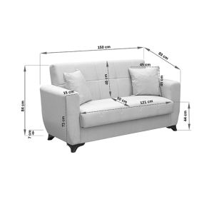 Разтегателен диван Modesto с място за съхранение, кафяв, плат 155x84x83см