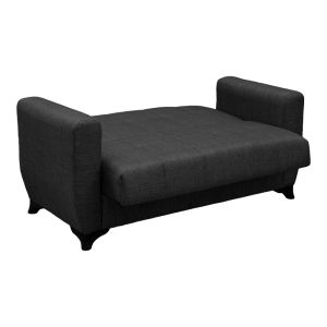 Разтегателен диван Modesto с място за съхранение, сив, плат, 155x84x83см