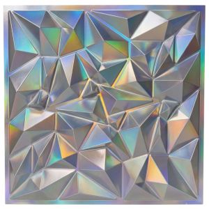 Релефен 3D стенен панел 50x50 см сребърен PVC